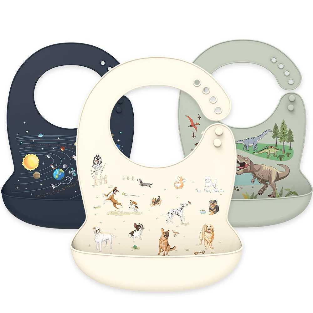 Bibs Burp Cloths LOFCA 1pc Silicone Bibs For Kids Newborn Baby Bibs Waterproof Silicone Feeding Baby For Toddler Breakfast Feedings AdjustableL4812