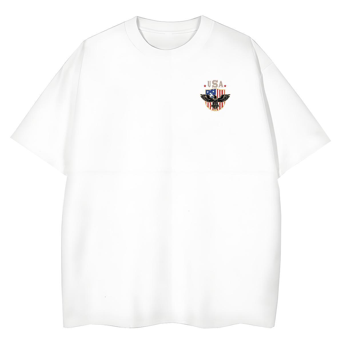 Loose Fit T-Shirts eagle Breathable Soft Hip Hop Street Plus Size Custom 230g Cotton Men Tees Customized Tops