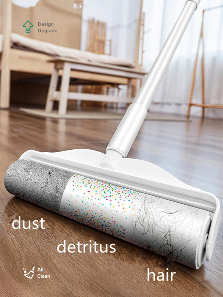 Dust Hair Roller Stick Retractable Dog Pet Clothes Carpet Cleaning Sticking Paper Sticky Tearable Duster Remover Lints Catcher 240812