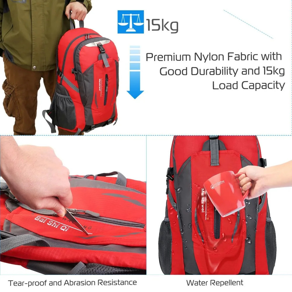 Waterproof hiking bag suitable for both men and women lightweight daily backpack portable camping 240813