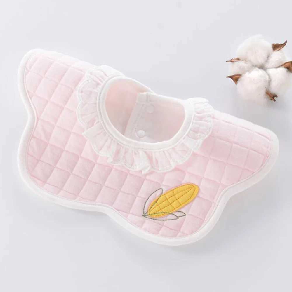 Bibs Burp Cloths Baby Girl Bibs Waterproof 360 Degree Rotatable Round Neck Lace Princess Infant Eating Burp Cloths Newborn AccessoriesL4812