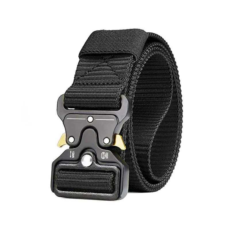 Mens waist belt military outdoor hunting tactics outdoor mountain multifunctional tactics nylon canvas plastic buckle belt W240807