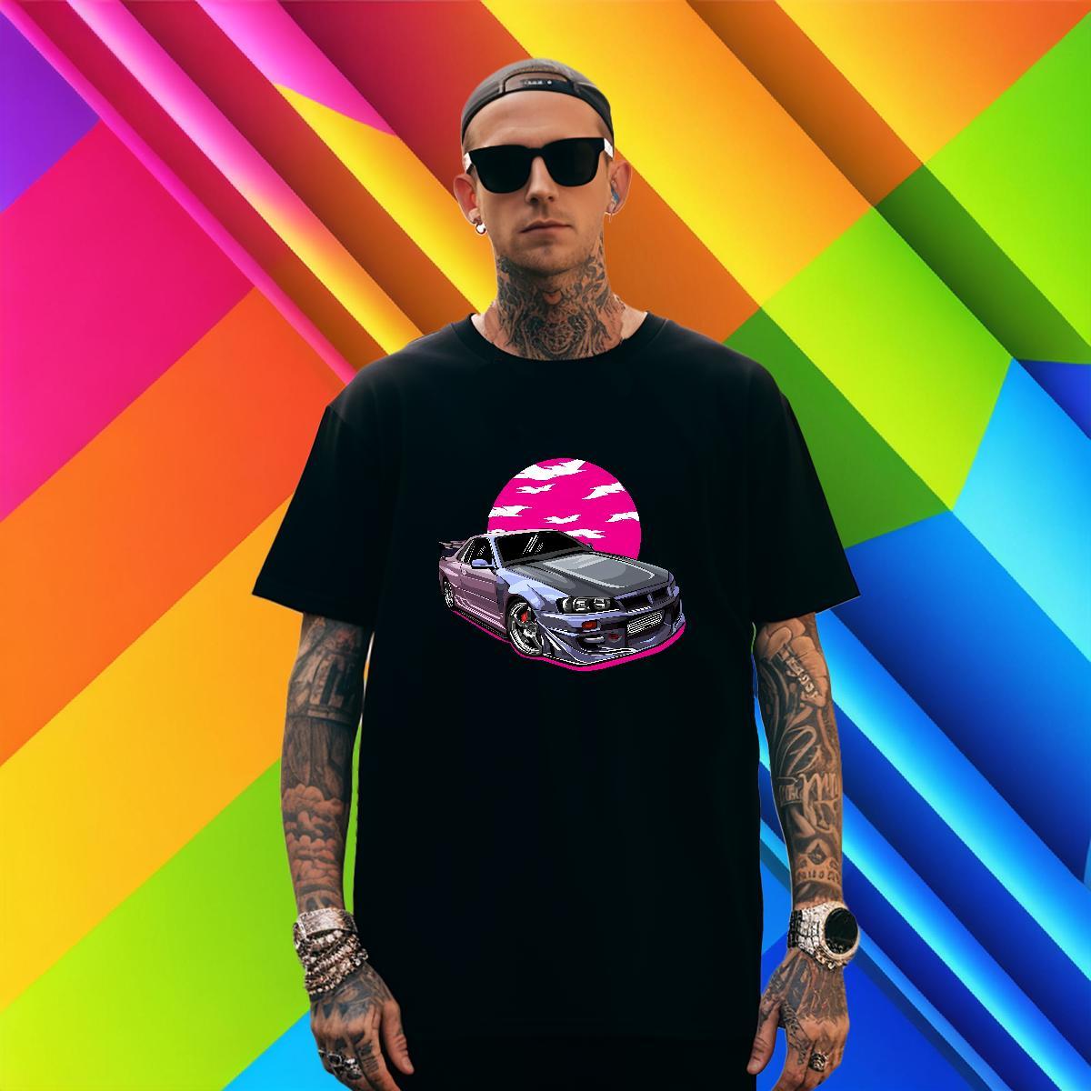 TOP Quality car Mens T Shirts Street Wear Men Tops Tees 100% Cotton 230g Fashion Designer Breathable Oversized 4XL Tees Shirts