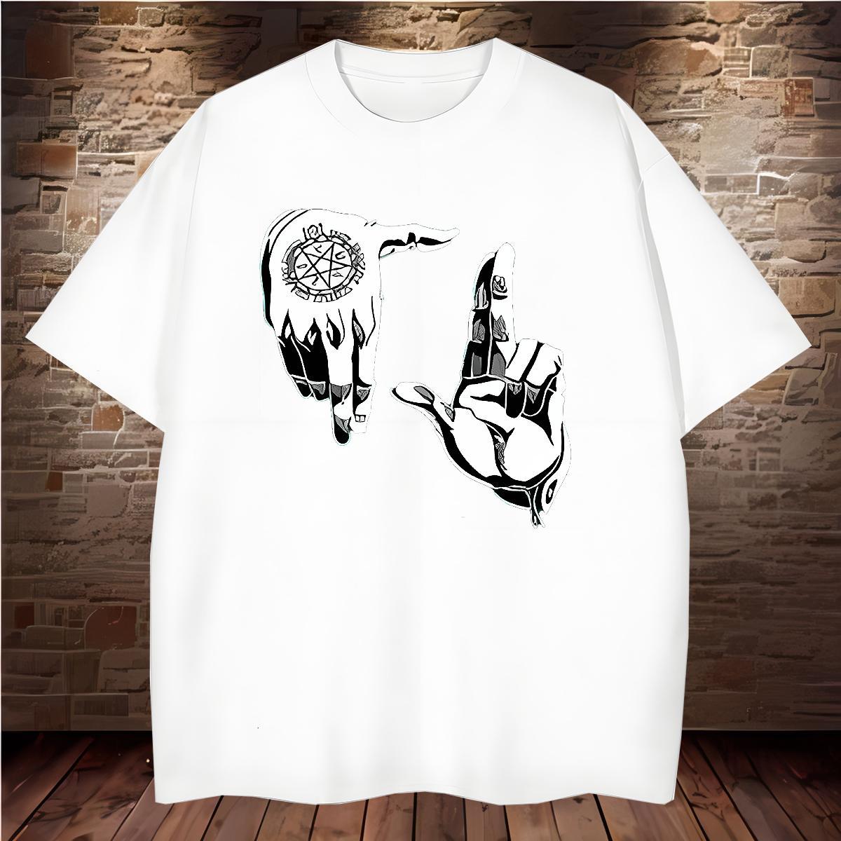 T Shirts Men 230g Cotton hands Street Casual Breathable Crew Neck Custom Print Oversized Couples T Shirts New Designer Soft Tops Tees