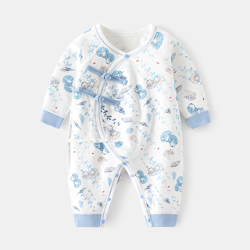 Newborn cotton onesie Spring and autumn baby national style boneless clothes newborn butterfly clothes baby A class clothing