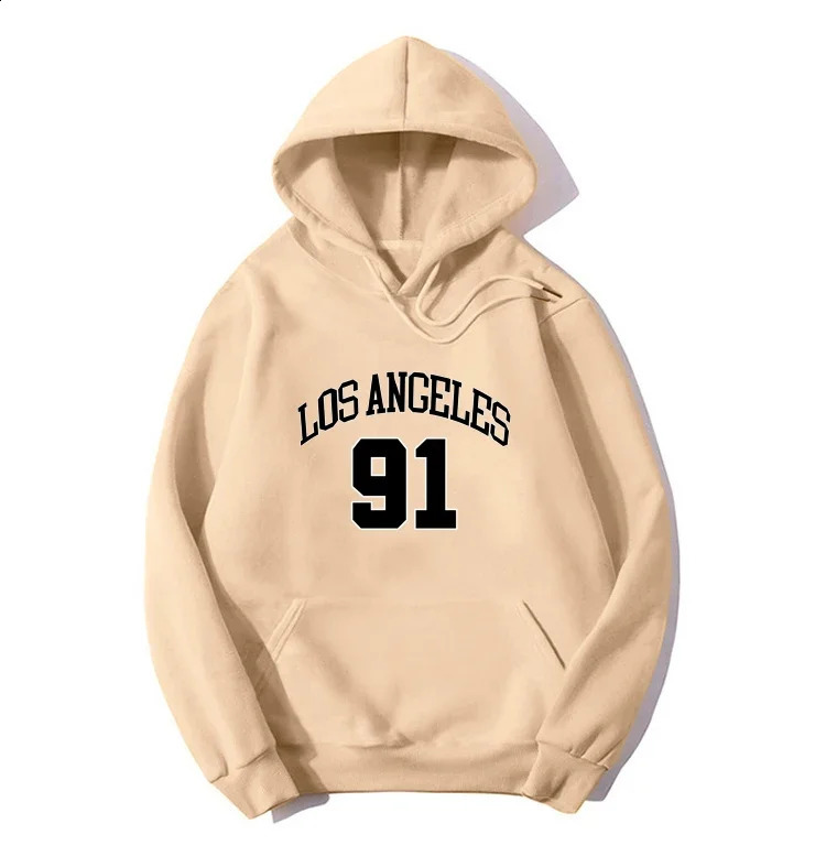 Blessyuki Los Angeles Letter Printed Hoodies Women Autumn Winter Casual Vintage Female Sweatshirt Streetwear Top 240812