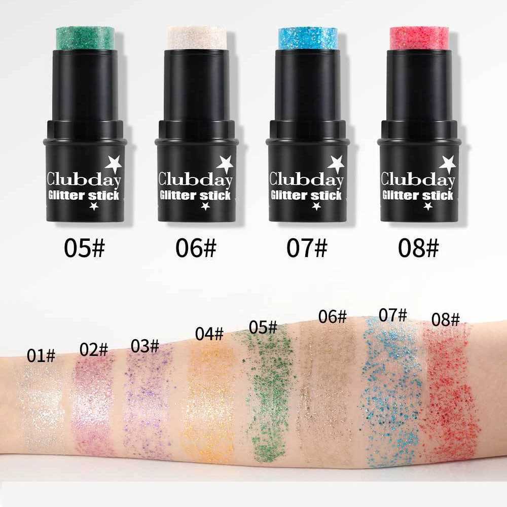 Purple glitter sequins stick multi-function face lip hair sequins body eye shadow gel music festival stage makeup decoration tools W240812