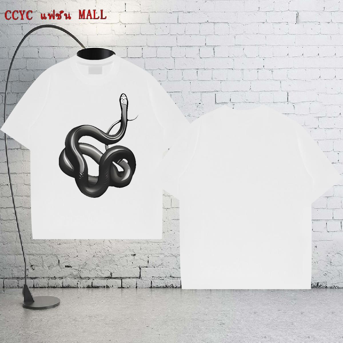 Loose Tshirts Casual Beach 230g 100% Cotton Graphic Crew Neck Breathable snake Man T Shirts Free Shipping Clothings
