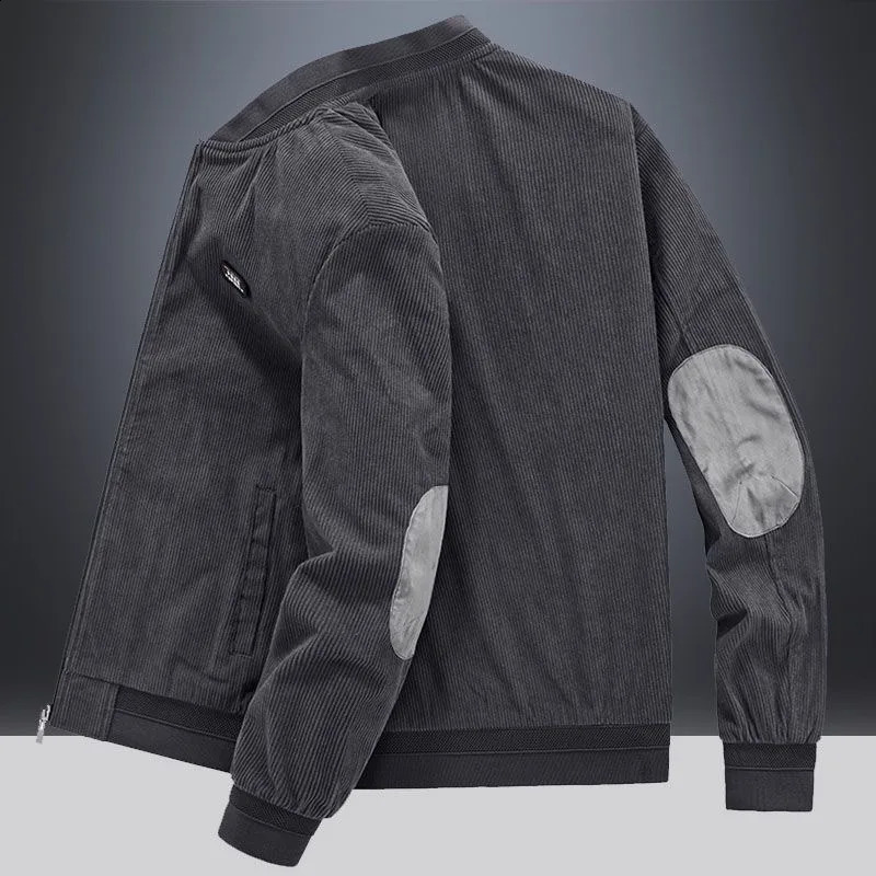 Mens casual thin jacket patch work pocket shoulder windproof stand collar retro autumn mens top 240812