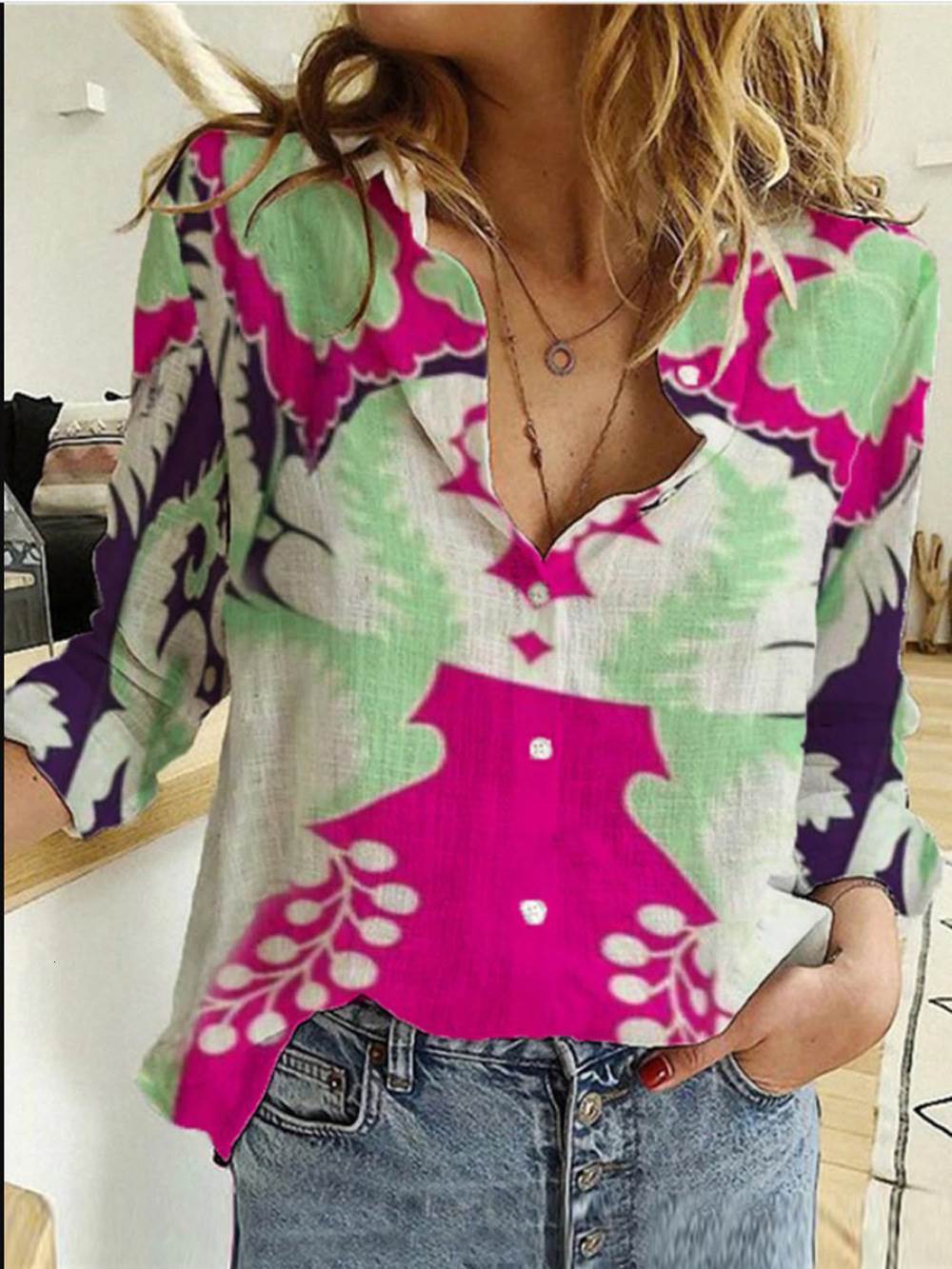 Autumn lady shirts Office women Blouses Shirt tops Cross