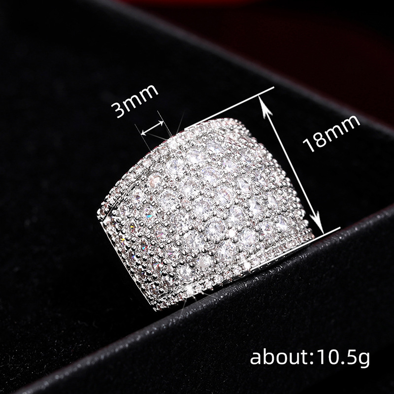 Ins Top Sell Sparkling Wedding Rings Luxury Jewelry 925 Sterling Silver Fill Pave White Sapphire CZ Diamond Party Gorgeous Eternity Women Engagement B