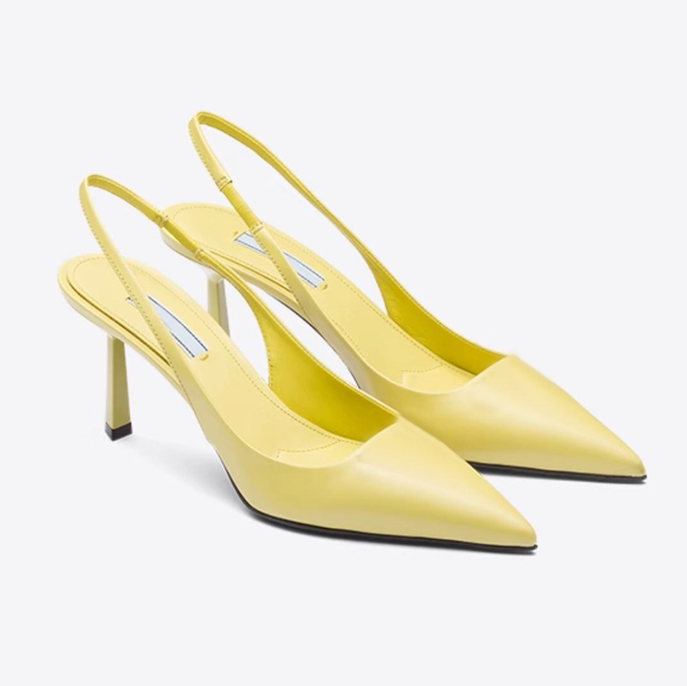 high quality stiletto polish leather Slingback Pumps shoes sandal Evening point toe Heels sandals women heeled Luxury Designer Dress shoe factory footwear With box
