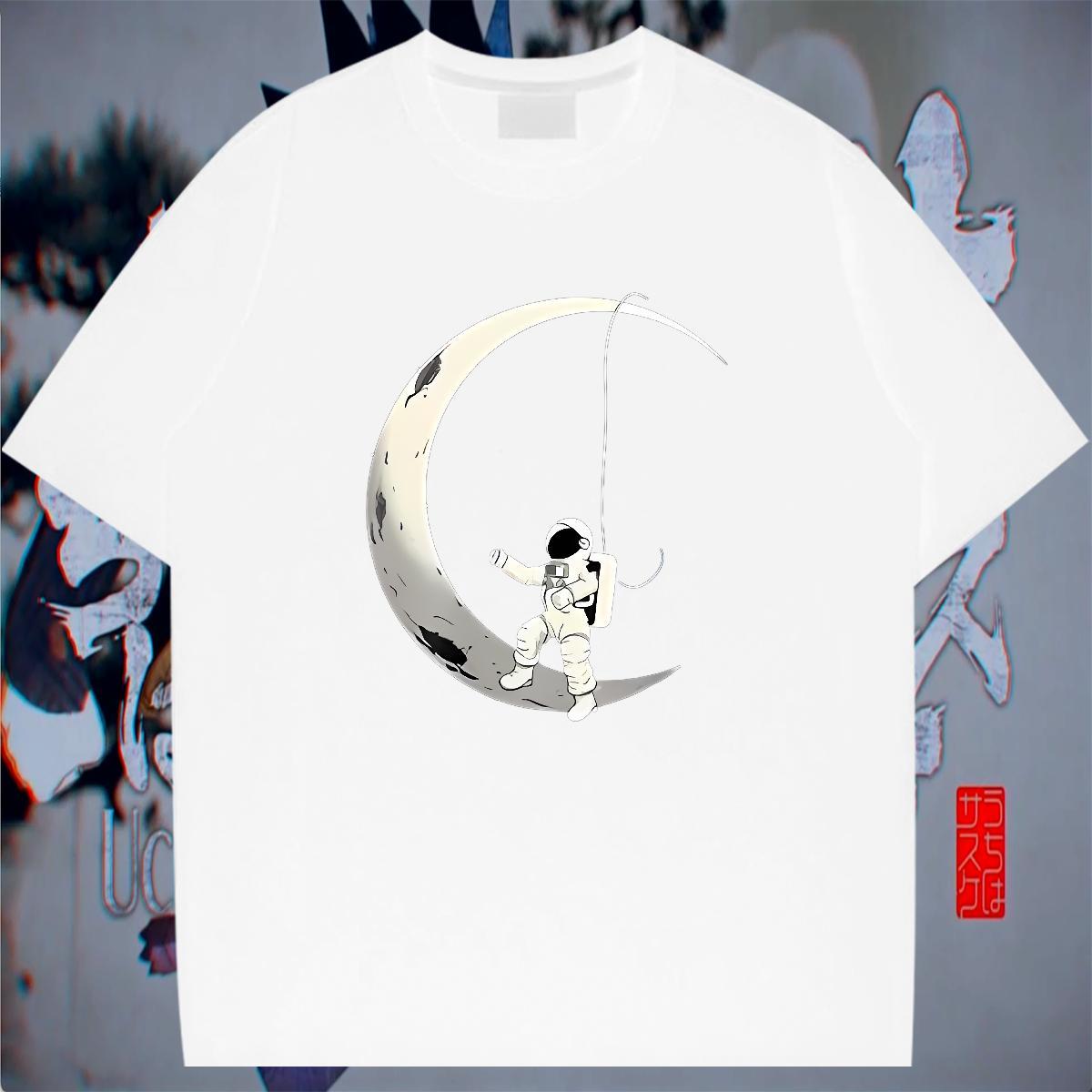 Popular Tshirt for Man Woman Hip Hop 100% Cotton 230g Custom Anime Crew Neck Breathable spaceman T shirt Stylist Tops Shirt