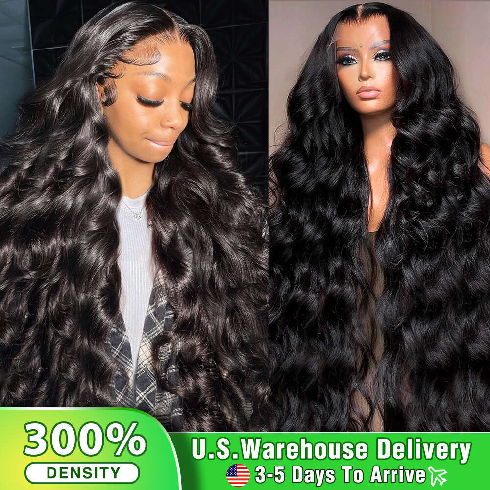 300% Body Wave 13X6 HD Front Human Hair Wigs 30Inch Brazilian Lace Frontal Wig For Black Women