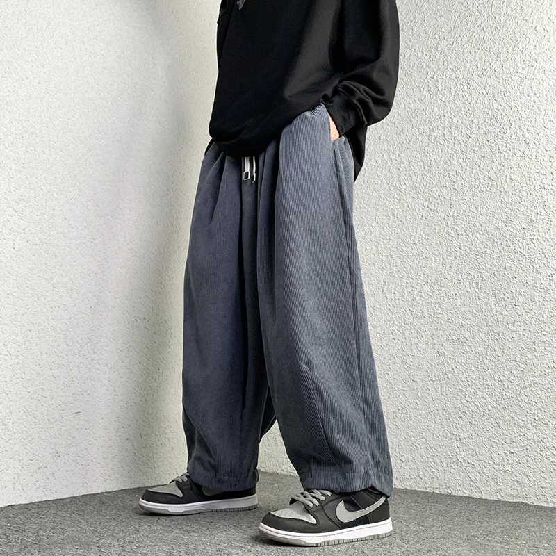 Casual Mens Trousers Harajuku Solid Male Harem Pants Corduroy Oversize Loose Fashion Men Women Jogger Pants Streetwear 5XLXJ240813