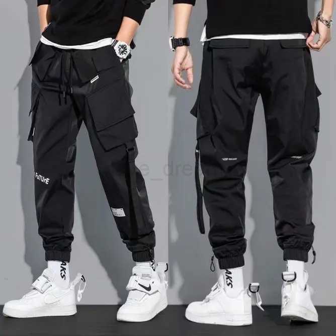 Mens Cargo Pants Fashion Hip Hop Multi-pocket Trousers Trendy Streetwear Solid Sweatpants Joggers Male Casual Cotton TrousersXJ240813