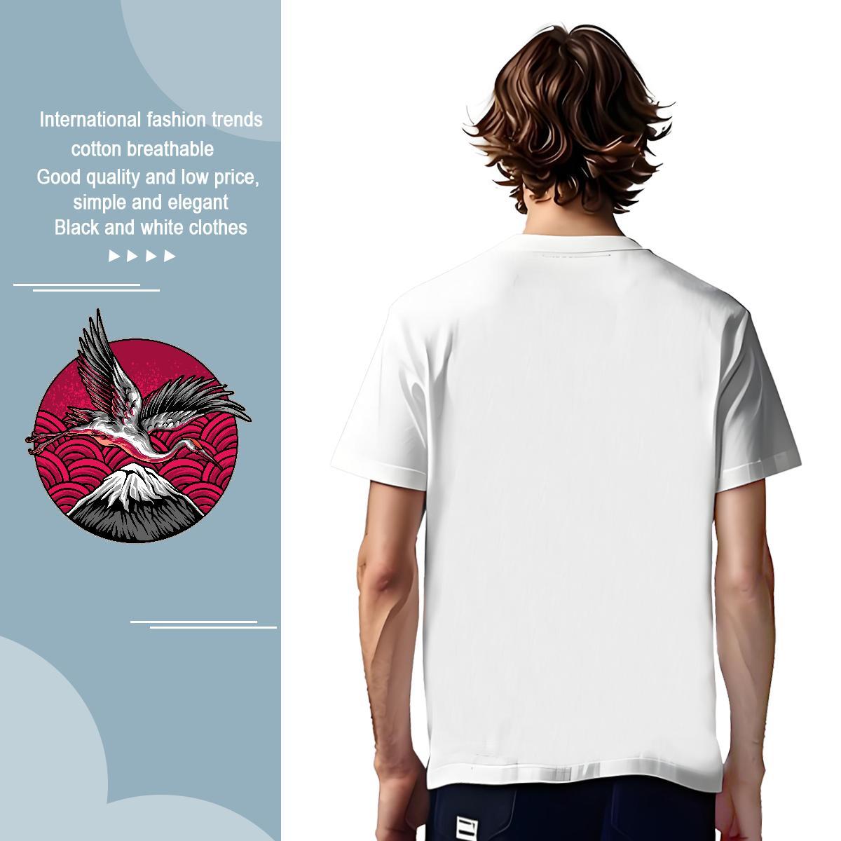 T Shirts Men 230g 100% Cotton eagle Anime Printing Street Pure Cotton Custom Print Oversized Couples T Shirts Fashion Design Cool Design Clothings