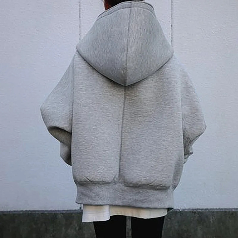 spring large size casual hooded sweater 8XL 7XL 6XL womens fashion zipper pocket fleece hooded sweater 240812