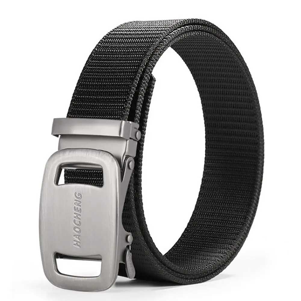 Mens luxury brand high-quality canvas strap mens automatic buckle strap business casual fashionable jeans strap W240807