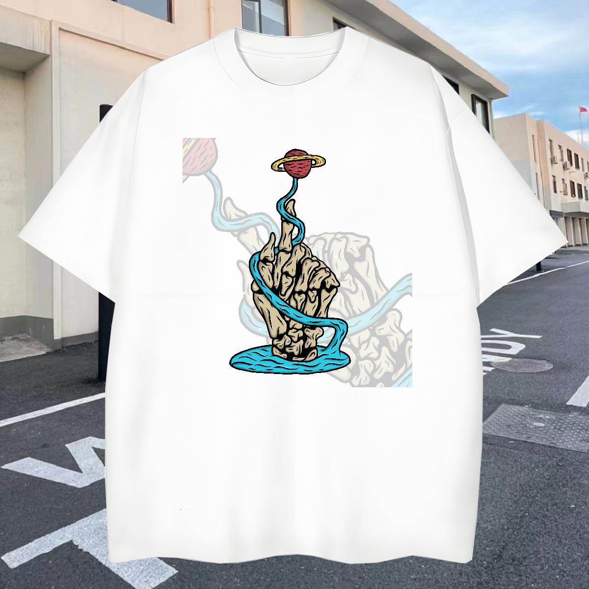 Cool Men Tees Beach 230g Cotton Cartoon Printing L-4XL Breathable Short Sleeve ET T-Shirts for Men Designer Tops