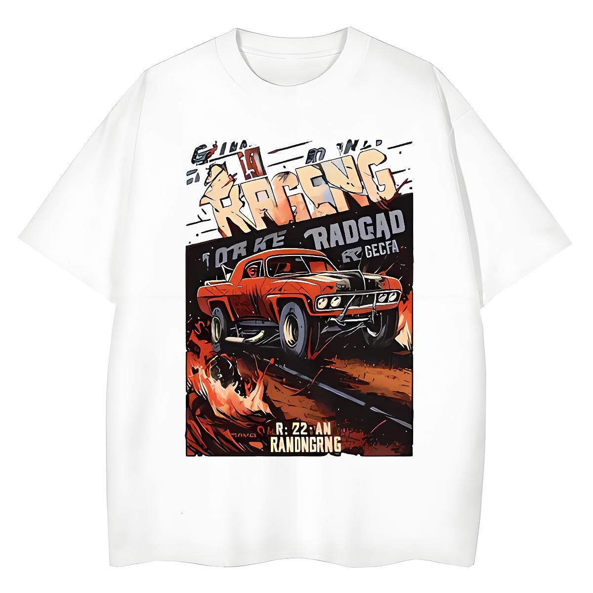 Designer Tshirts Home Outdoor 230g Cotton DIY Logo Oversized Breathable Short Sleeve car T-Shirts for Men 2024 New Tops