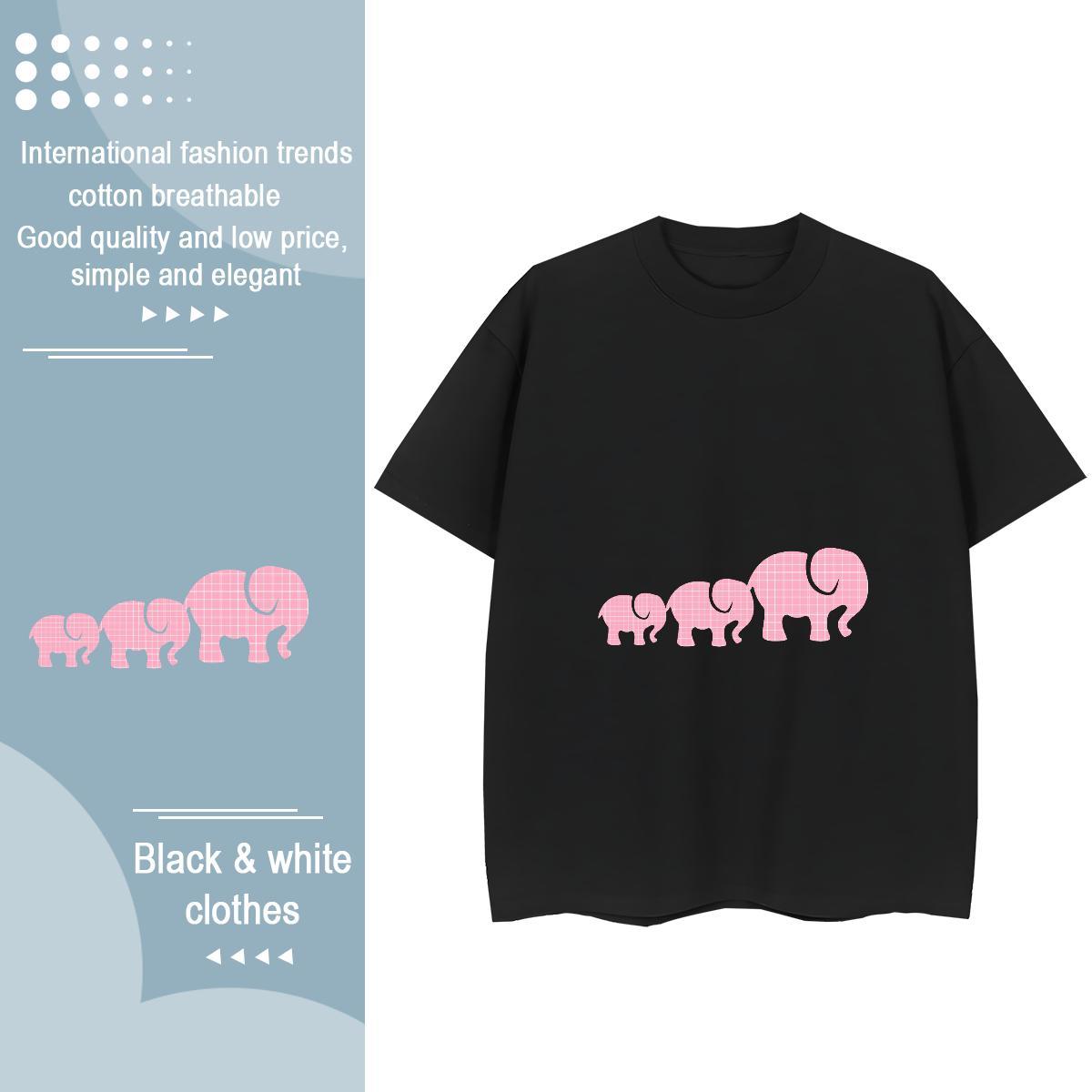 2024 Tshirt for Man Woman Elephant Casual 100% Cotton 230g Clothes Short Sleeve O-Neck Unisex Man T Shirts Custom Print Plus Size