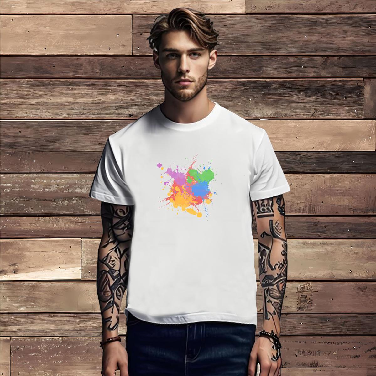 T Shirts Men 230g Pure Cotton icon Home Outdoor Breathable Crew Neck White Plus Size Men Tops Tees Stylist Popular Clothes