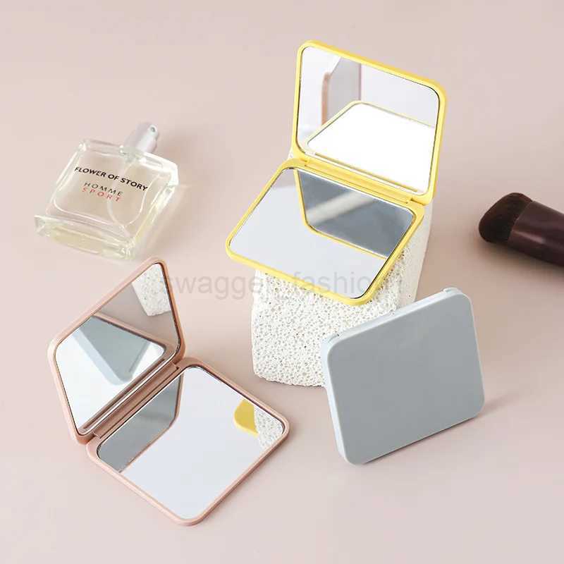 2-face Makeup Mirror Square Portable Cute Girls Gift Hand Mini Mirror Pocket Double-sided Makeup Mirror Compact Multiple ColorsXJ240813