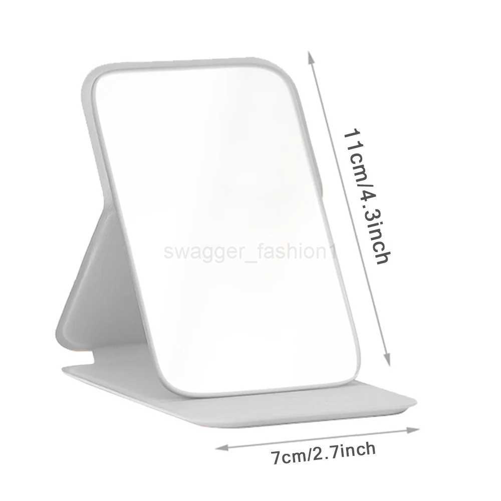 Portable Folding Vanity Mirror PU Leather Cover Dustproof Makeup Mirror For Purse Pocket Cosmetic Mirror Paint Letter PatternXJ240813
