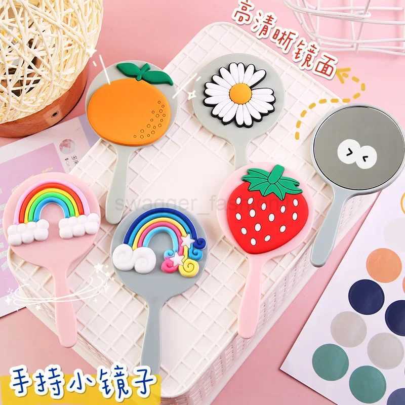 Mini Creative Cartoon Portable Traveling Makeup Mirror Korean Ins Fashion Sweet Cute Women Girls Face Make-up Handheld MirrorXJ240813
