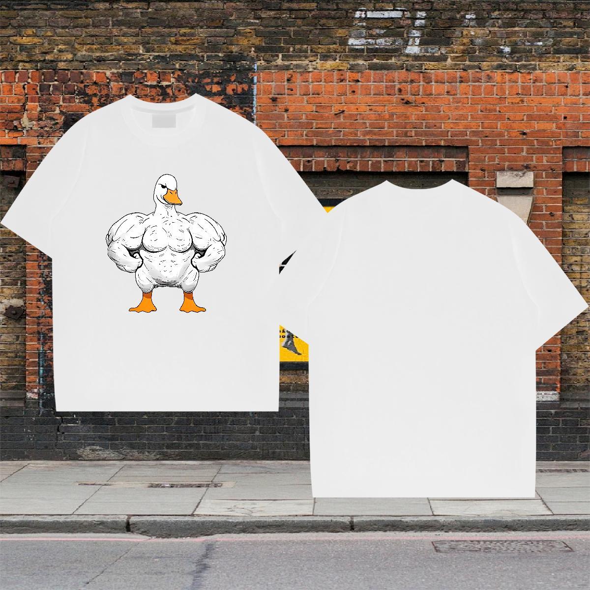 New Arrival Men Tshirts duck Casual Beach 100% Cotton 230g Top Tees Crew Neck Cool Design T-Shirts for Men Customized Print