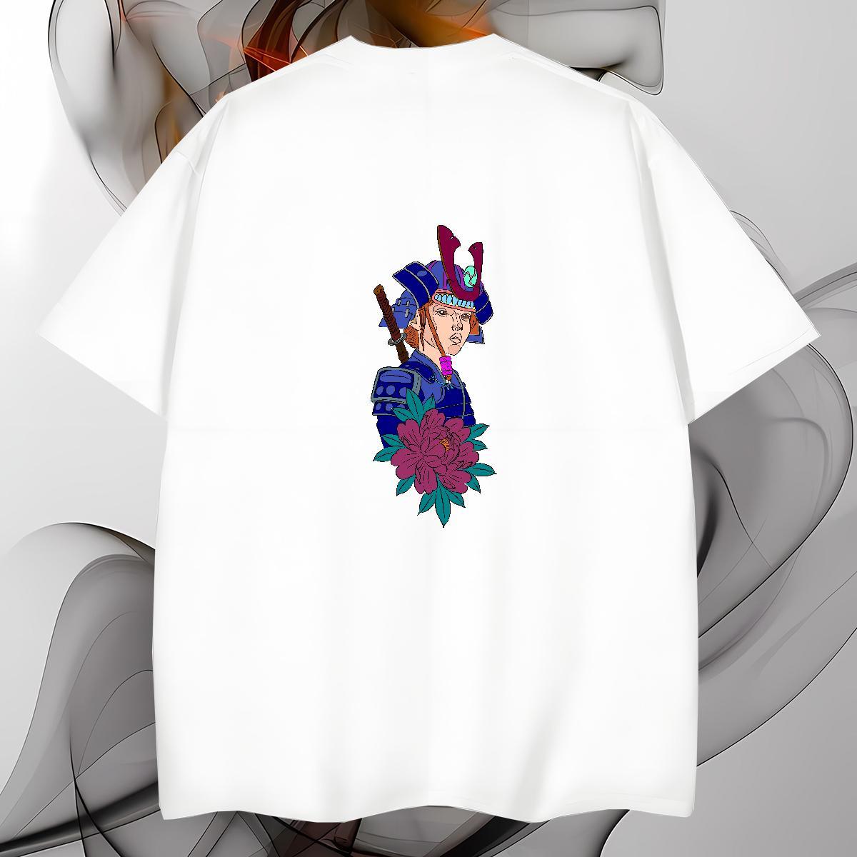 T-Shirts 230g Cotton portrait Casual Crew Neck Breathable Black White Couples T Shirts Fashion Designer Soft Polos