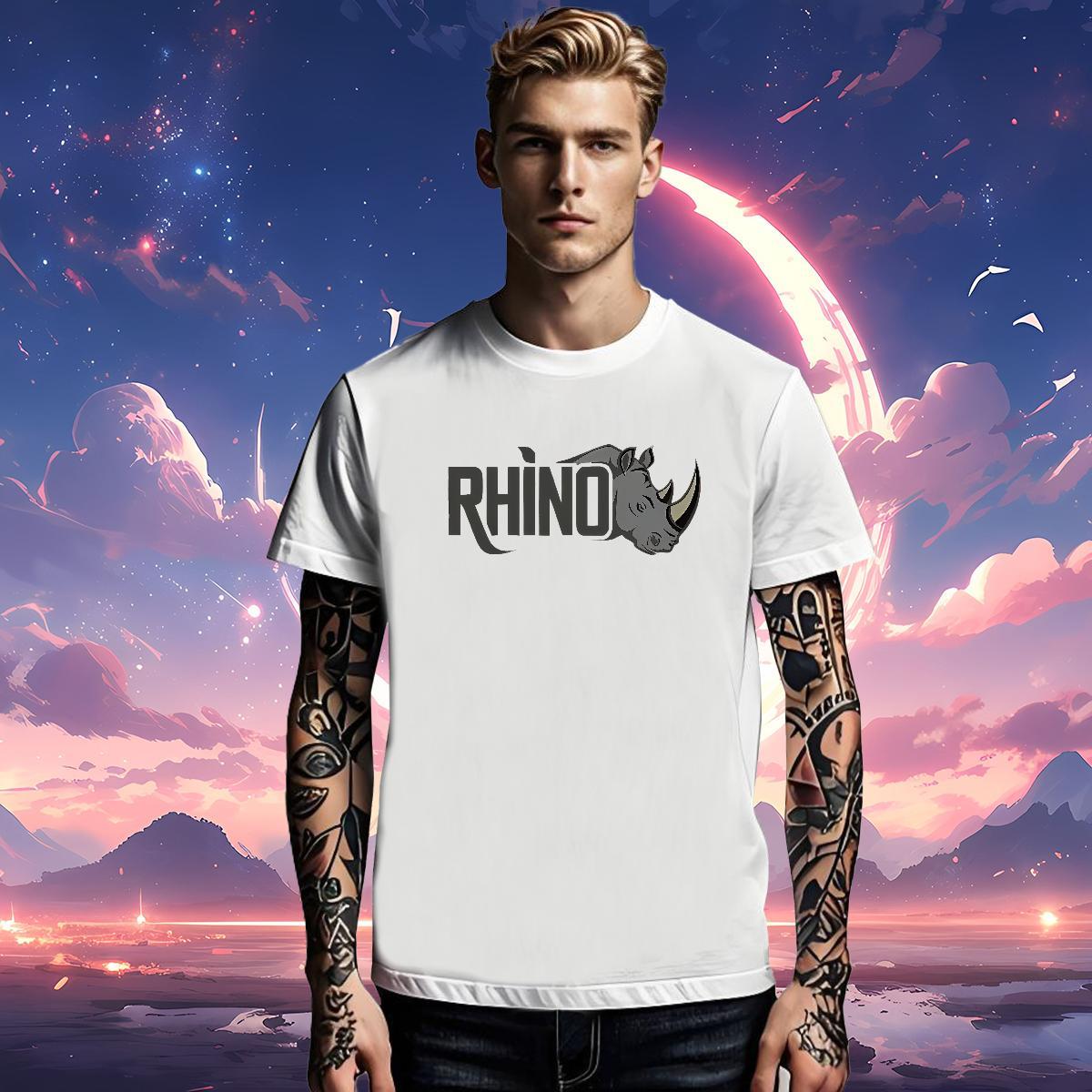 2024 Summer Mens Tshirts rhinoceros Street wear Hip Hop 230g Cotton Wear Short Sleeve O-Neck TOP Quality T Shirts Men Custom Anime
