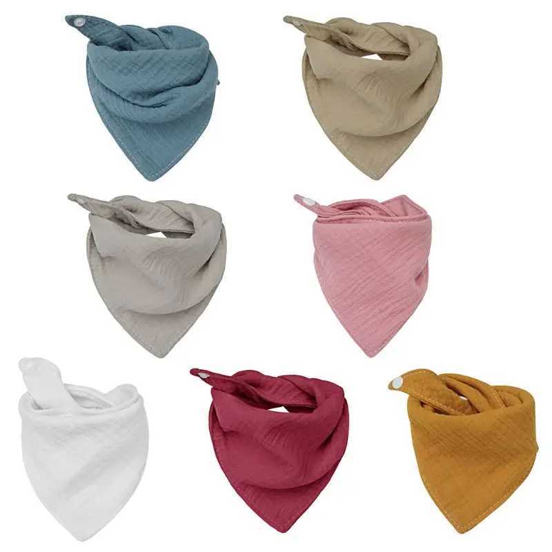 Bibs Burp Cloths Baby Infant Cotton Bib Solid Color Triangle Scarf Feeding Saliva Towel Bandana Burp Cloth Boy Girl Babies Accessories NewbornL4812