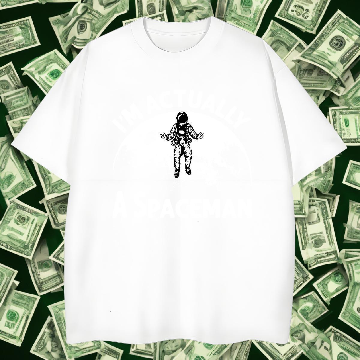 Men T Shirts 230g Cotton universe Casual Daily Wear Breathable Crew Neck Cartoon Printing L-4XL Tshirts New Designer Loose Clothes