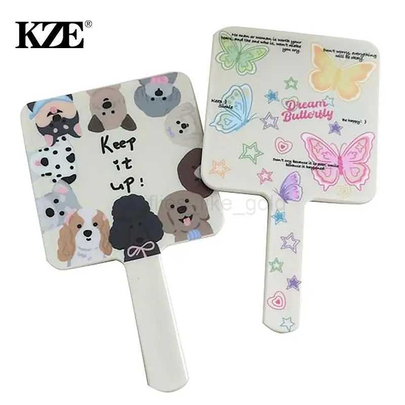 Cartoon pattern printing handheld vanity mirror makeup mirror for cute women and girls small vanity mirror compact mirror W240813