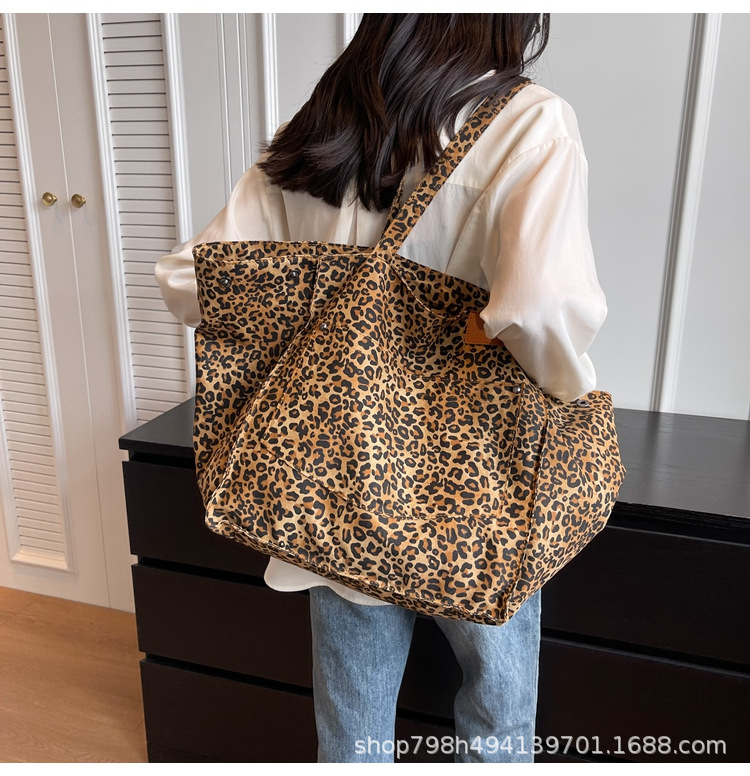 Leopard Design 2024 Korean Fashion Shopper Big Shopping Bags for Women Lady Shoulder Large Capacity Bag Girl Handbag