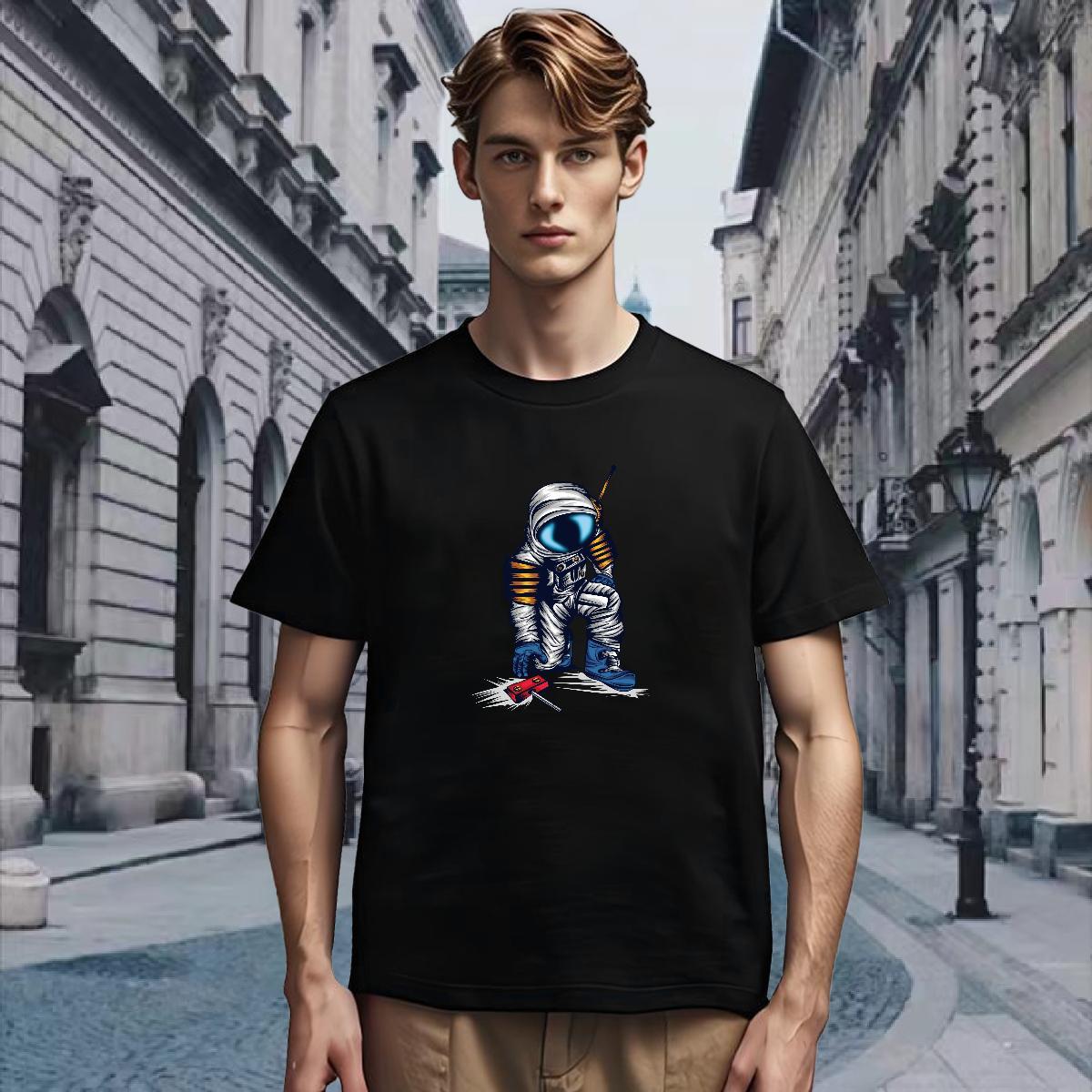 Men T Shirts 230g 100% Cotton universe Sports Casual Breathable Short Sleeve Graphic Men Clothes T-Shirt 2024 Cool Tops Tees