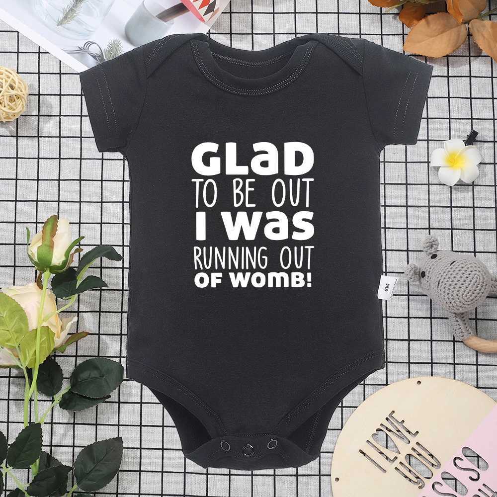 Nice to go out Im running baby Onesies American style Harajuku fun and cute newborn boy clothing cotton comfortable breathable jumpsuit W240812