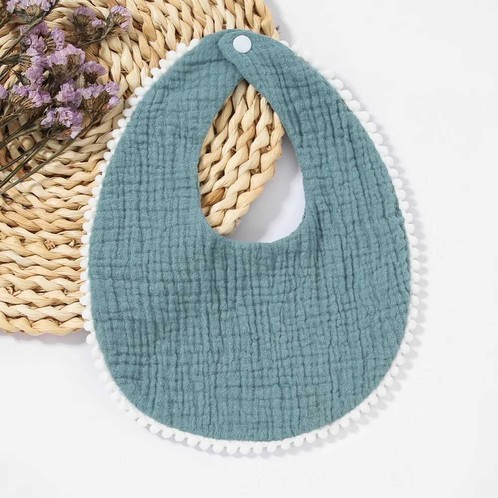 Bibs Burp Cloths Korean Style Baby Feeding Drool Bib Solid Infants Lace Crepe Saliva Towel Soft Cotton Burp Cloth For Newborn Toddler Kids BibsL4812