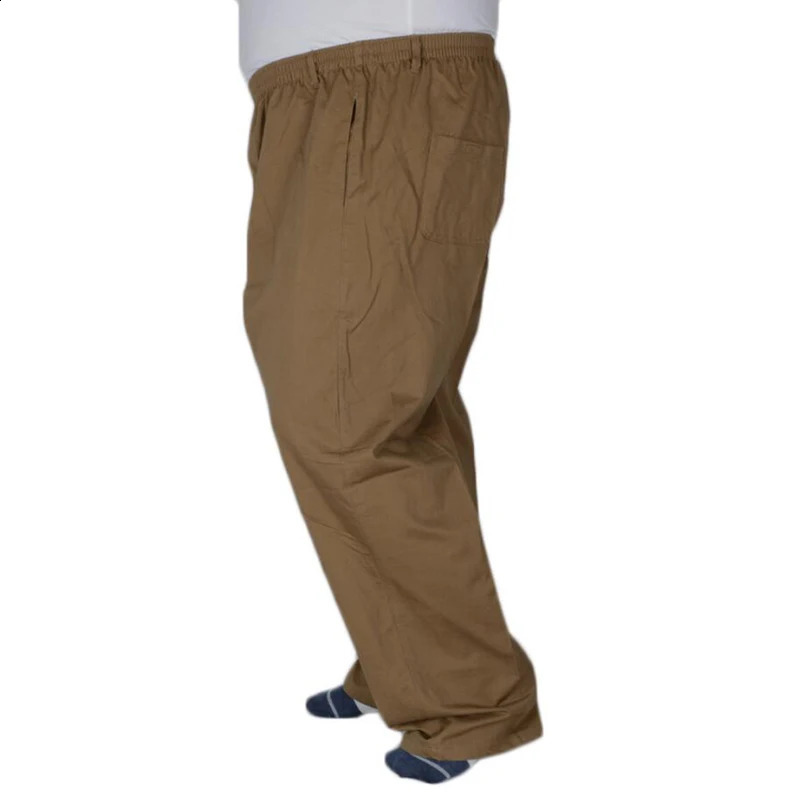 165KG Summer Plus Size 8XL 10XL 11XL 12XL 13XL Pants Men Cotton Breathable Stretch Pants Loose Trousers 240812