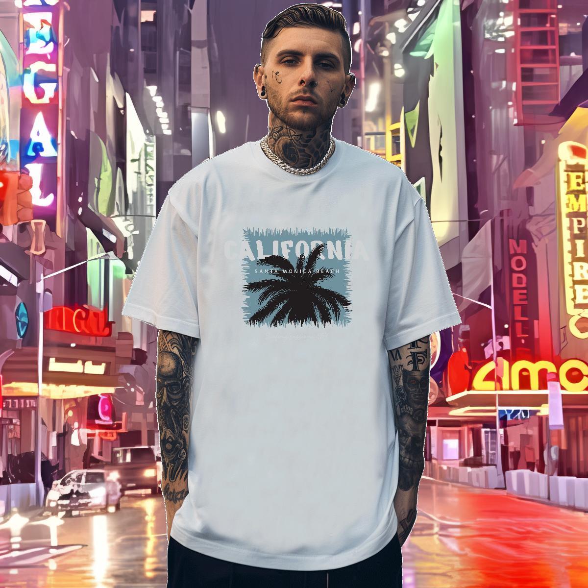 T Shirt For Man 230g 100% Cotton tree Casual Beach Breathable Short Sleeve Plus Size Cartoon Couples T Shirts Factory Direct High Quality Tee Shirt
