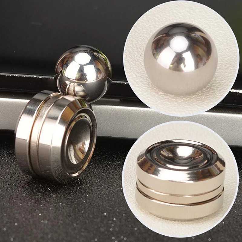 Stress Relief Metal Fidget Toy Decompression Hypnosis Rotary Gyro Fingertip Toy Kinetic Round Spinner Kids Gift Magnet Balls Y240810