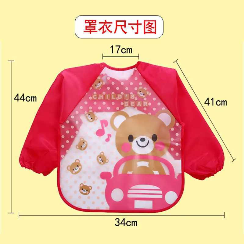 Bibs Burp Cloths Waterproof Baby Feeding Bibs Full Sleeved Apron Children Toddler Smock Burp Painting Drawing Eating Clothing for Kids 0-4 YearsL4812