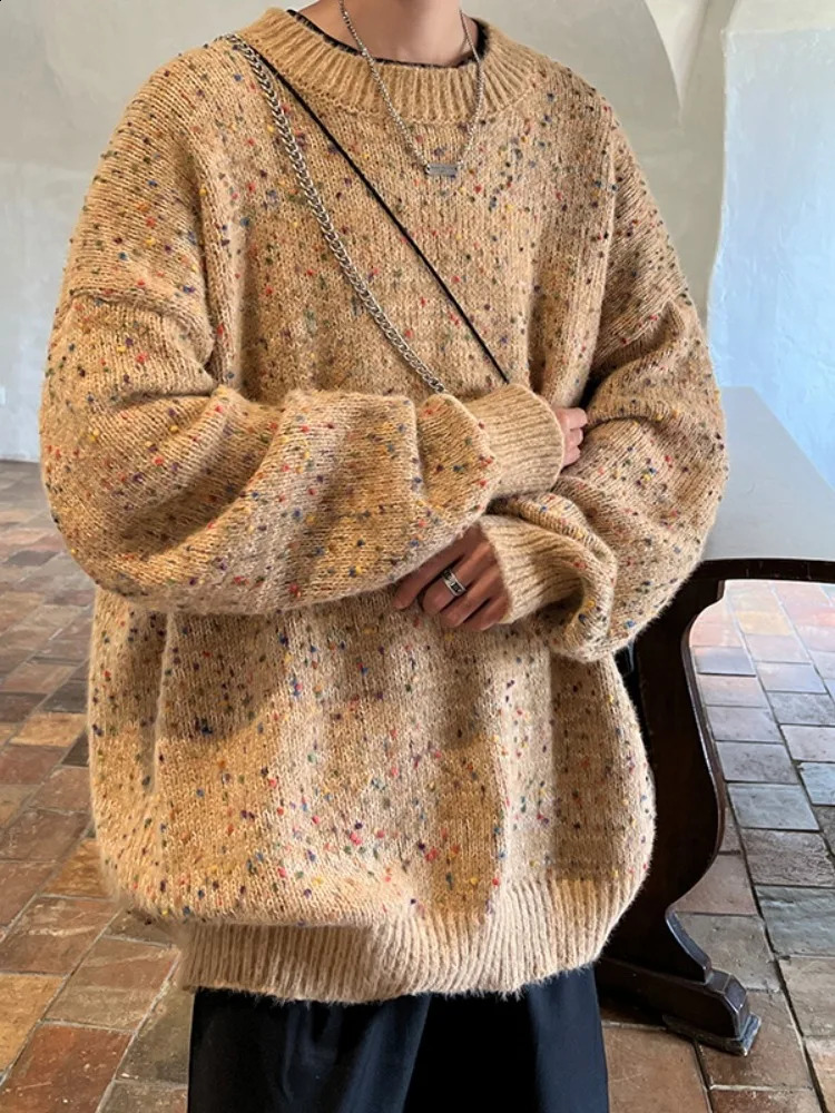 2024 British Style Men Winter Round Neck Warm Sweater Slim Fit Pullover Knitwear Neck Men Knitwear Pullovers Plus Size S61 240812