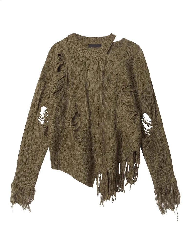 Autumn Winter Woman Korean Baddie Style Grunge Jumper O-neck Sweater Stylish Long Sleeve Pullovers Knitwears Harajuku Goblin Y2k 240812
