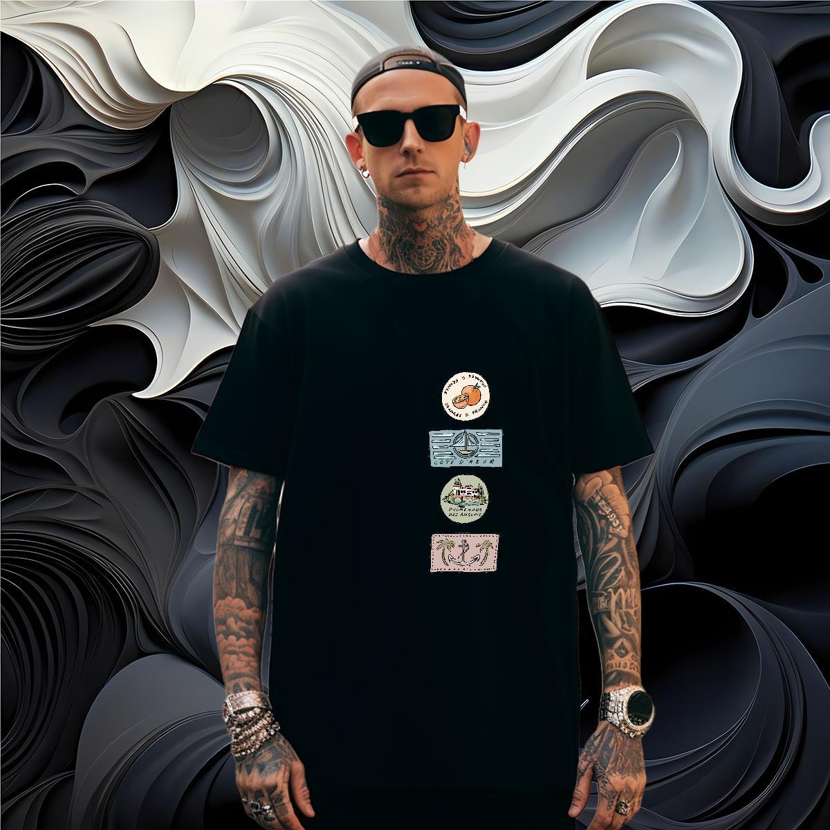T Shirts Men 230g Pure Cotton tree Street wear Hip Hop Breathable Short Sleeve Oversized 3XL 4XL Men Tops Tees Fashion New Cool Clothes