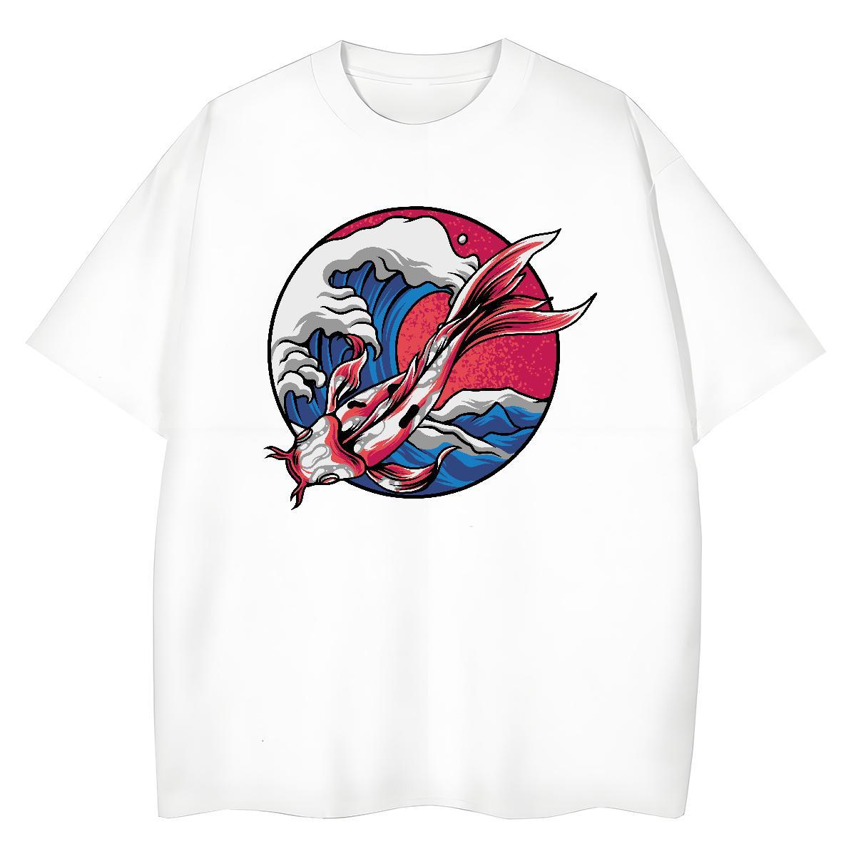 Loose T Shirts Men Breathable Crew Neck Casual Daily Wear Cartoon Print 230g Cotton Mens Tshirts Stylist Tops