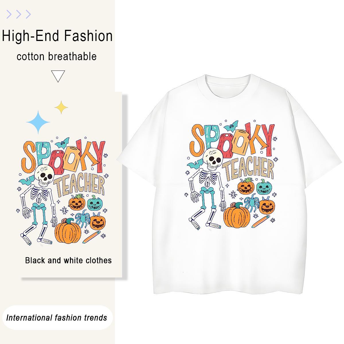 Custom Men Tshirts halloween Casual Daily Wear 230g Cotton Tees Crew Neck Breathable High Quality T Shirts Men DIY Printed
