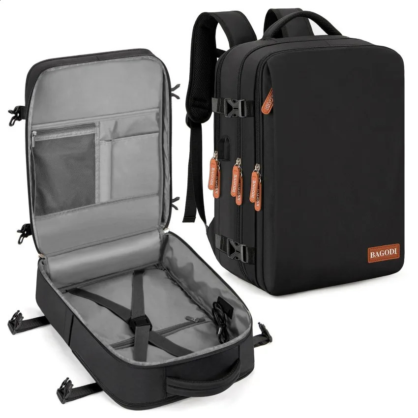 Airplane travel backpack womens laptop bag large capacity business expandable multifunctional 240813